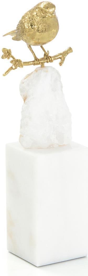 John-Richard Brass Bird Sculpture with Marble Base 13.75H: John-Richard Brass Bird Sculpture with Marble Base 13.75H Elevate your decor with this stunning brass bird sculpture, elegantly mounted on a solid marble base. This exquisite piece combines the beauty