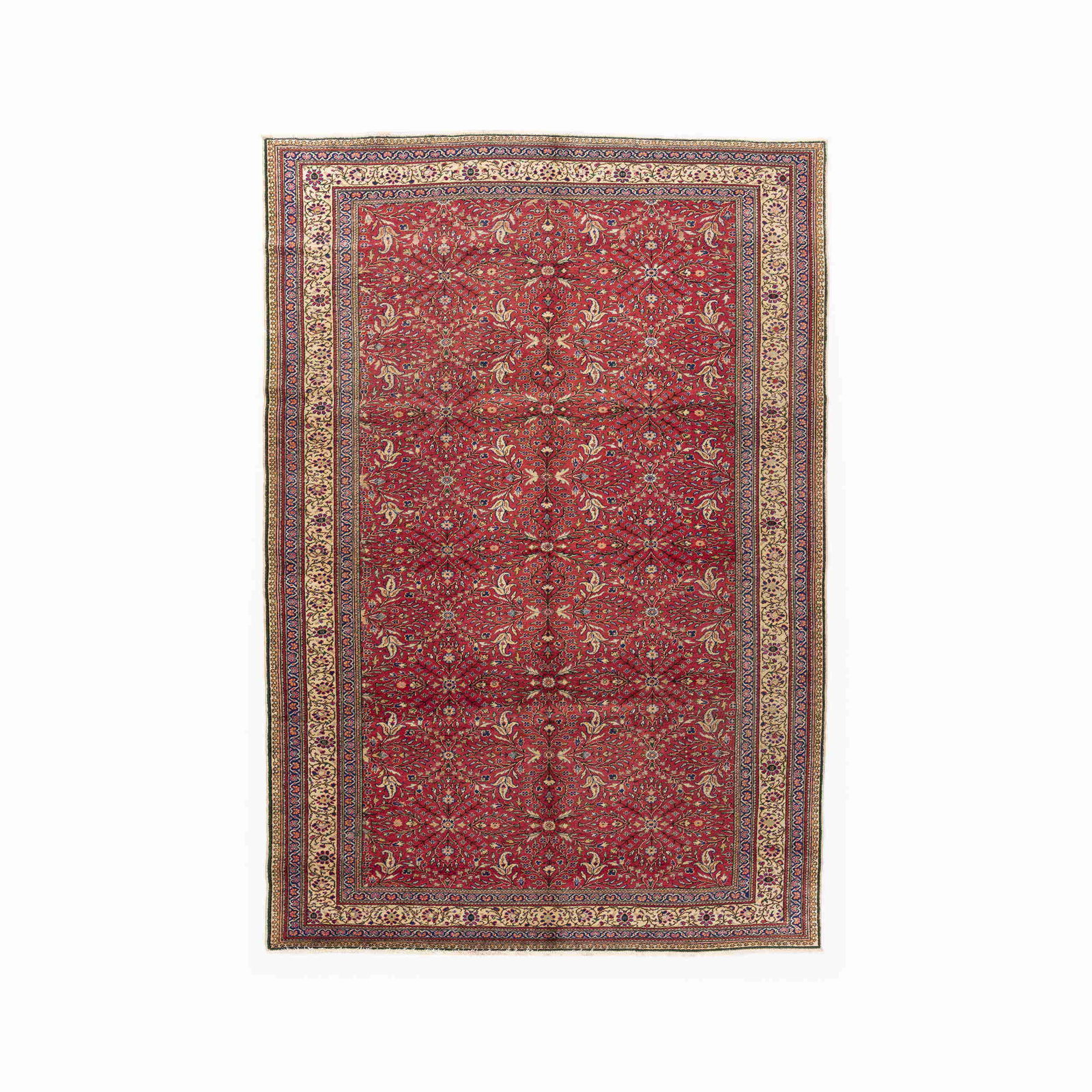 Authentic Handmade Kayseri Wool on Cotton Carpet 79.9 x 116.1 Inches: Authentic Handmade Kayseri Wool on Cotton Carpet 79.9 x 116.1 Inches Experience the artistry of Turkish craftsmanship with this Authentic Handmade Kayseri Carpet. Made from a luxurious blend of wool