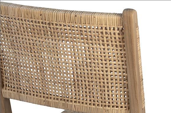 Emo Collection Scandinavian Style Chair in Natural Rattan Teak Wood (1 of 6)