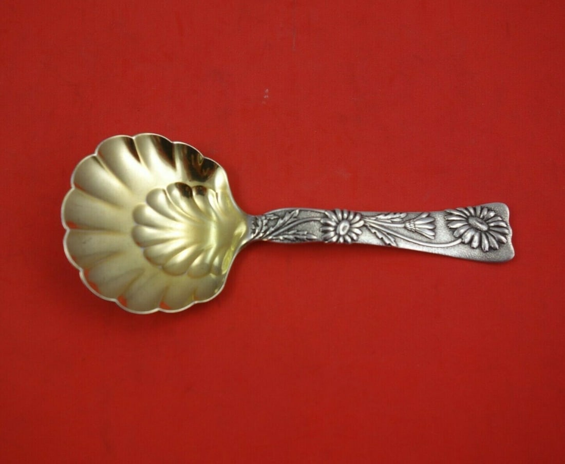 Tiffany & Co Vine Sterling Silver Bon Bon Spoon Gold Washed 5 3/8" (1 of 3)