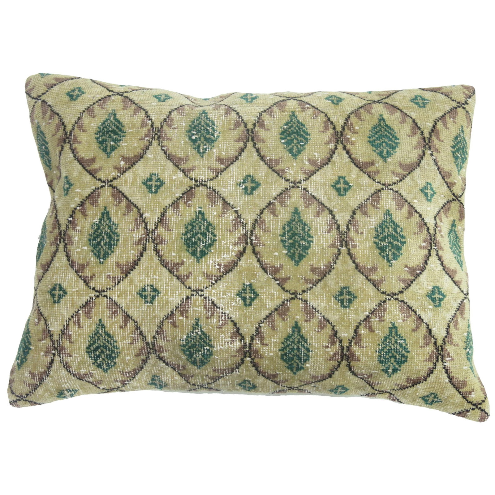 Turkish Rug Pillow Beige Green Mauve 24 x 33 (1 of 4)
