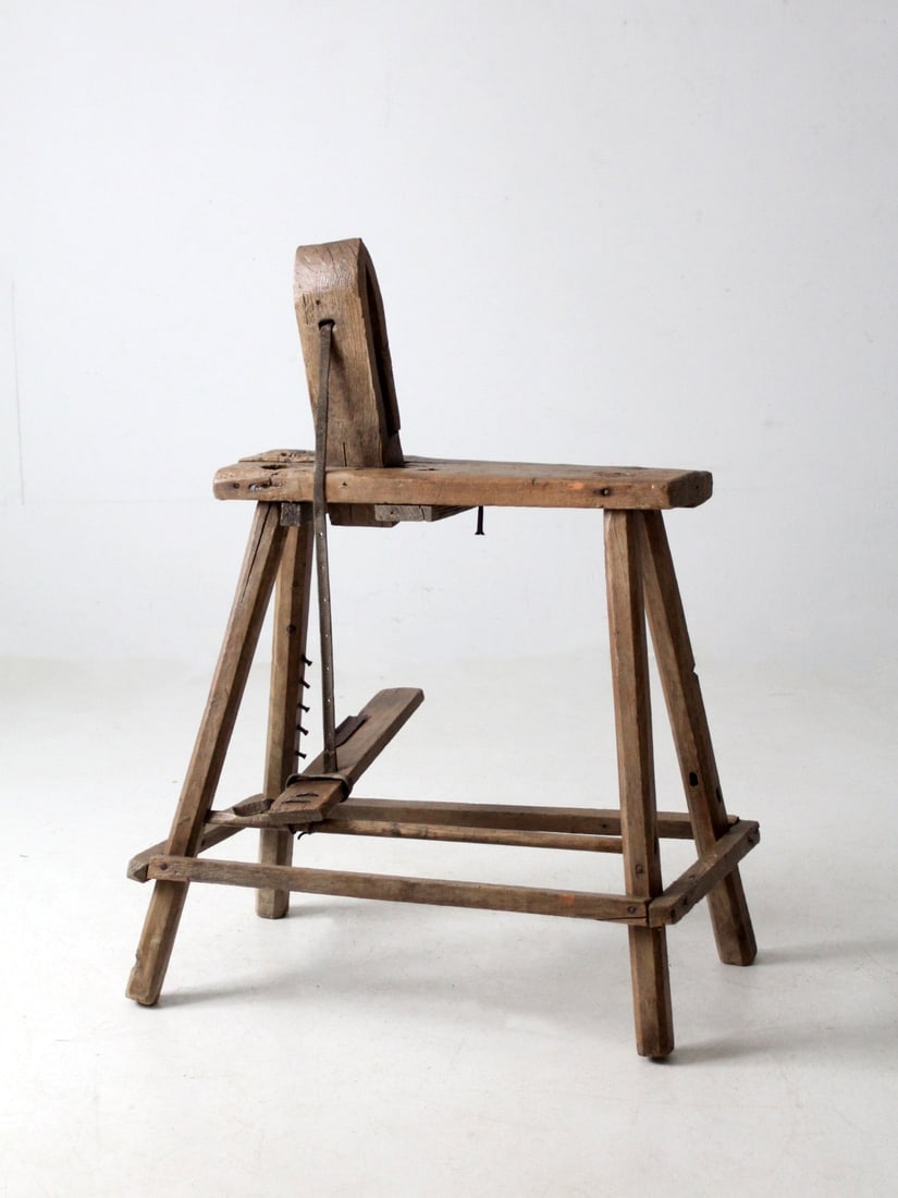 Rare Antique Saddle Maker's Bench Rustic Equestrian Decor: Rare Antique Saddle Maker's Bench Rustic Equestrian Decor This antique saddle maker's bench is a unique piece of equestrian history that beautifully combines artistry and functionality. Made from wood