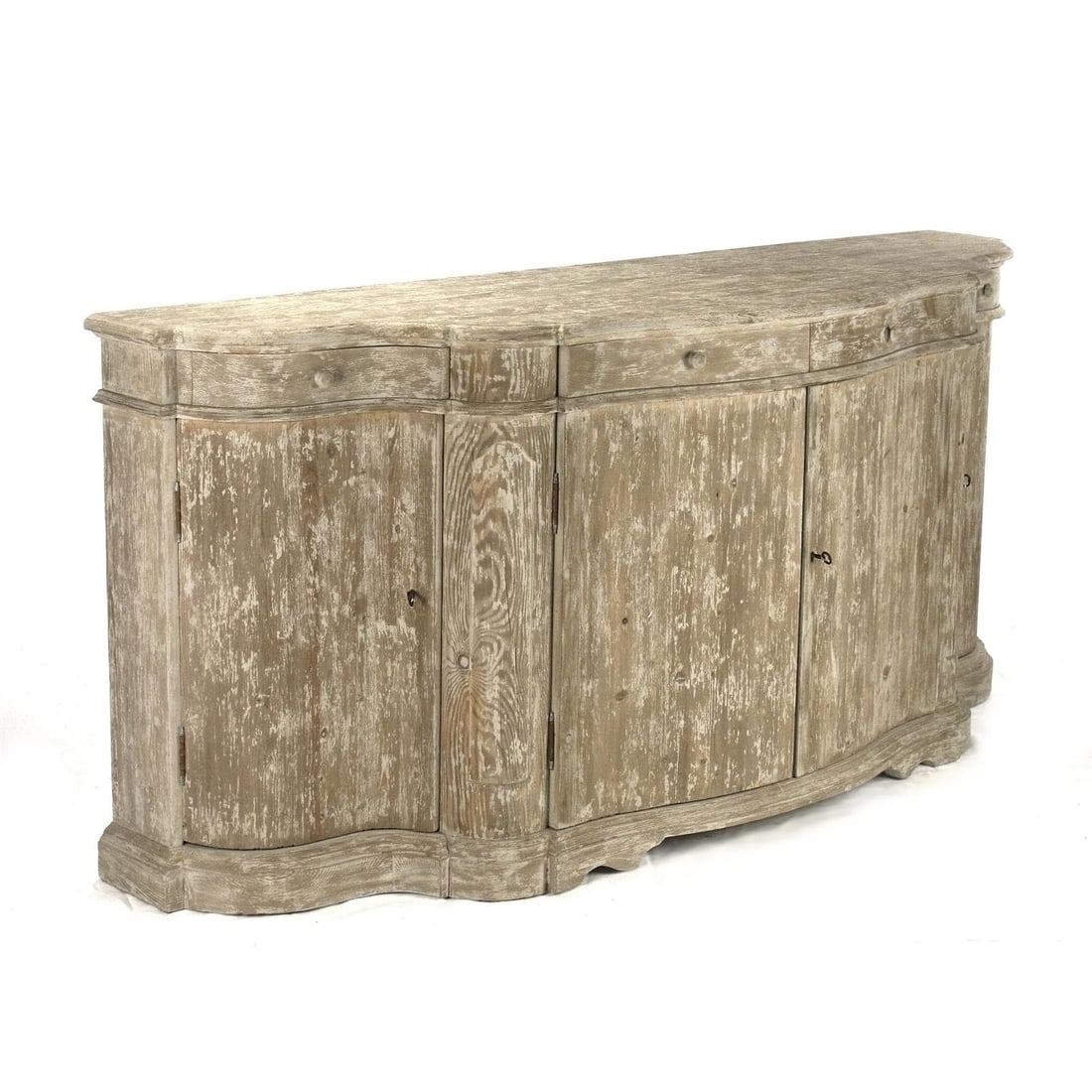 Zentique Marlon Chest Blue Ecru Finish Classic Storage Unit 35H 79W 23D (1 of 4)
