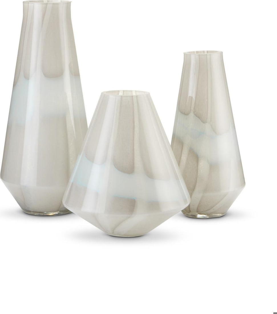Currey Floating Cloud Venetian Glass Vase Light Gray 11H 10.38W 10.38D (1 of 4)