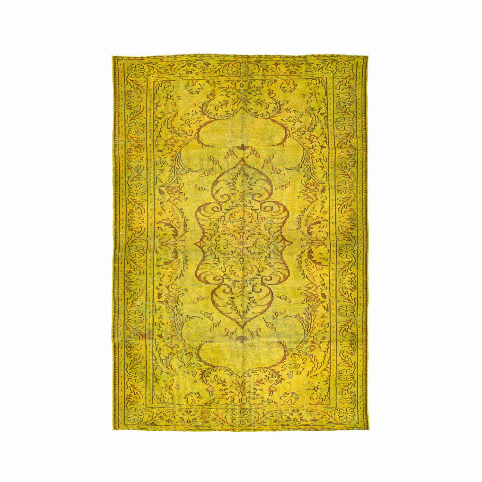 Vintage Handmade Floral Carpet 72.8 x 108.3 Wool on Cotton: Vintage Handmade Floral Carpet 72.8 x 108.3 Wool on Cotton This authentic handmade vintage carpet features a beautiful wool on cotton construction, showcasing intricate double knot weaving for added d
