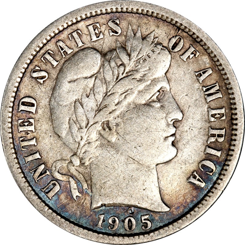 1905 S Silver Barber Ten Cent Coin (1 of 2)