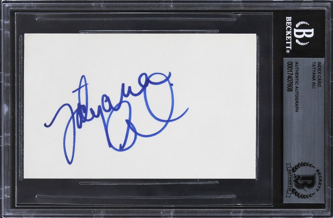Tatyana Ali Signed Fresh Prince 3x5 Index Card Beckett Authenticated: Tatyana Ali Signed Fresh Prince 3x5 Index Card Beckett Authenticated This authentic autographed 3x5 index card features the signature of Tatyana Ali, known for her role in the iconic series Fresh Prin