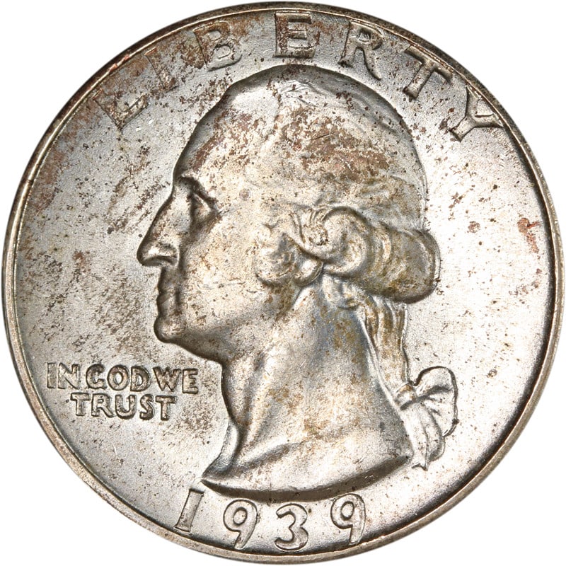 1939 Denver Mint Silver Washington Quarter Circulated US Coin: 1939 Denver Mint Silver Washington Quarter Circulated US Coin This is a 1939-D Washington Quarter minted in Denver. The coin is composed of silver and has been circulated. It is uncertified and in pre