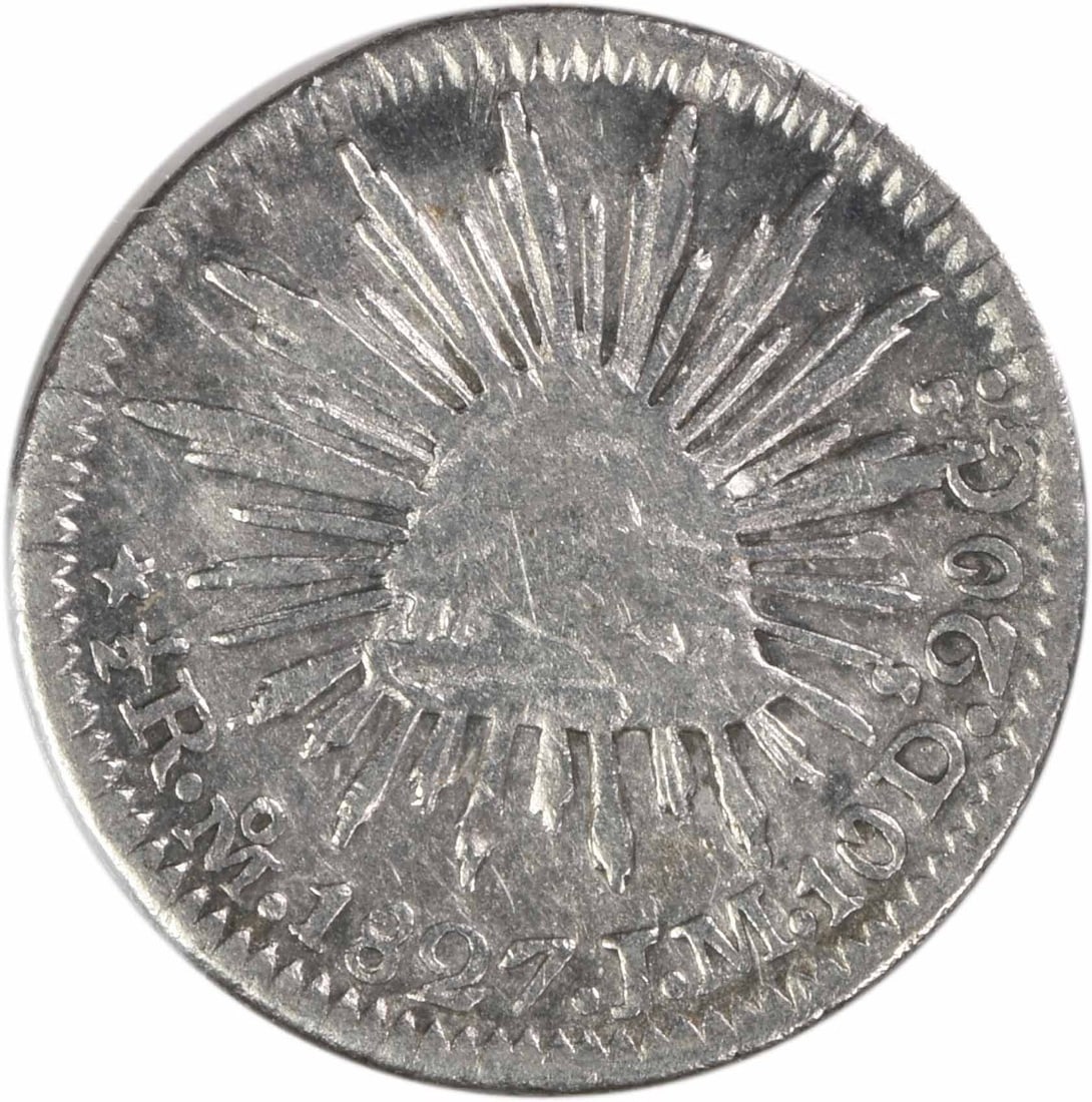 1827 Mexico Mo JM 1 2 Real KM370.9 EF Uncertified: 1827 Mexico Mo JM 1 2 Real KM370.9 EF Uncertified This is an 1827 Mexico 1/2 Real coin, KM# 370.9. The coin is circulated and graded as Extremely Fine (EF). It is uncertified and originates from Mexic