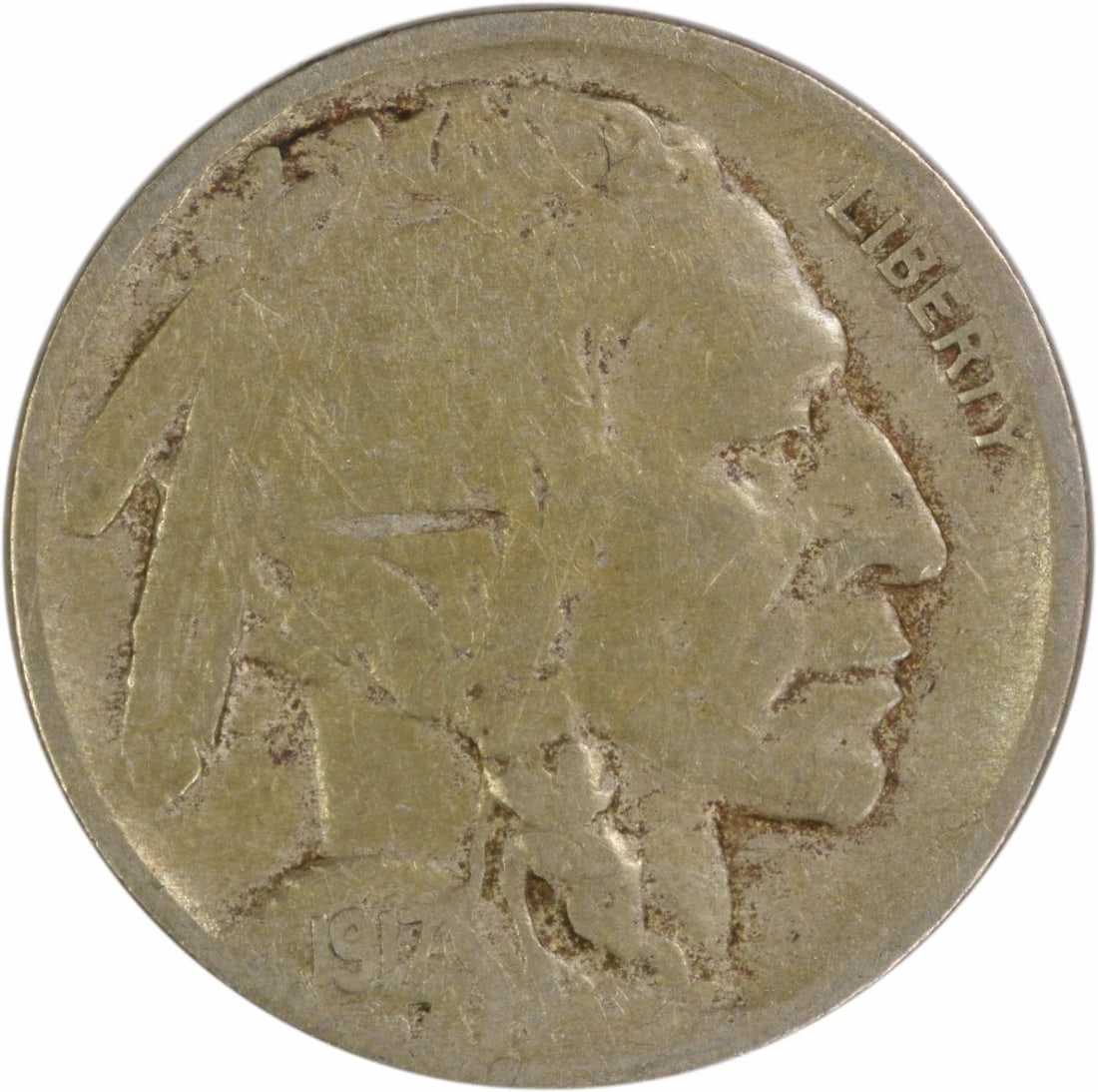 1917 Denver Mint Buffalo Nickel Fine Grade Uncertified: 1917 Denver Mint Buffalo Nickel Fine Grade Uncertified This is a 1917-D Buffalo Nickel from the Denver Mint. The coin is circulated and features a design by James Earle Fraser. Graded as Fine (F), it 