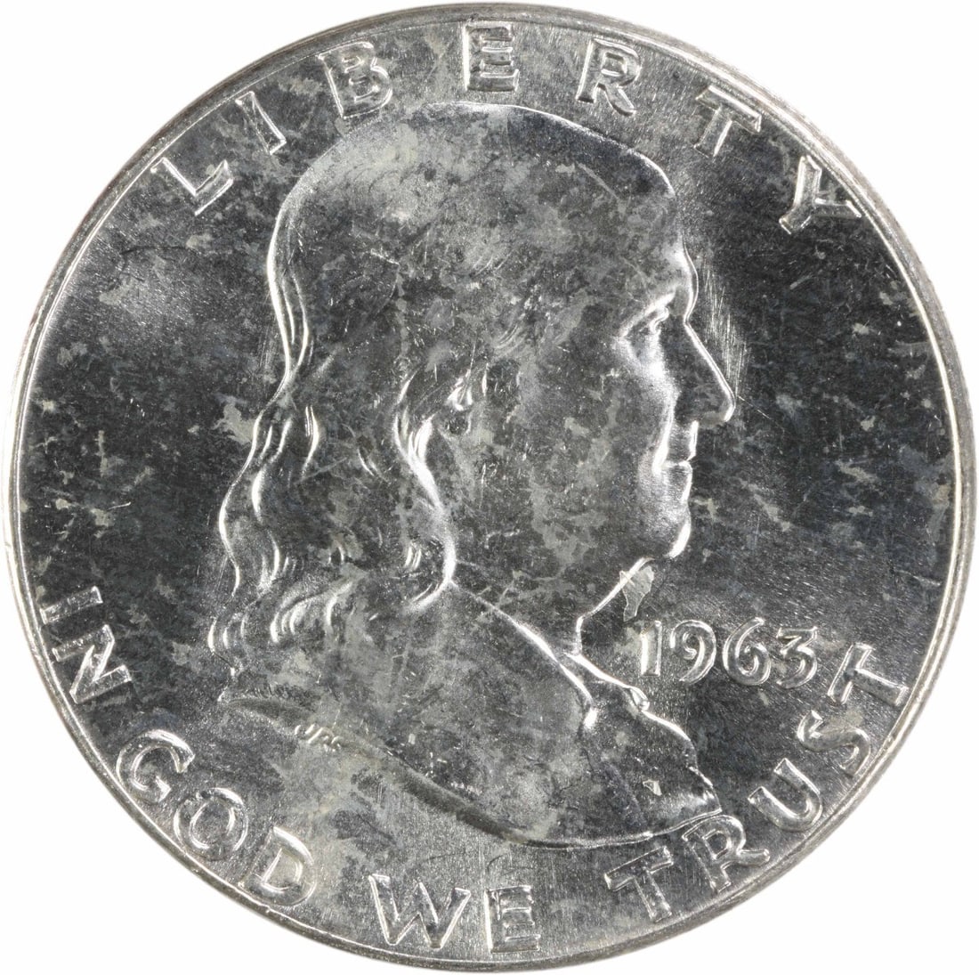 Franklin 1963 Silver Half Dollar Choice Brilliant Uncirculated Uncertified Coin (1 of 2)