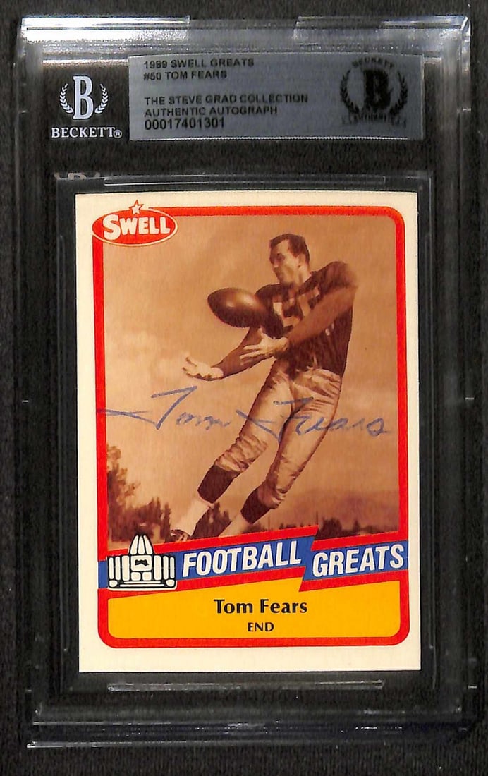 Tom Fears Signed 1989 Swell Greats #50 Card Beckett Authenticated (1 of 1)