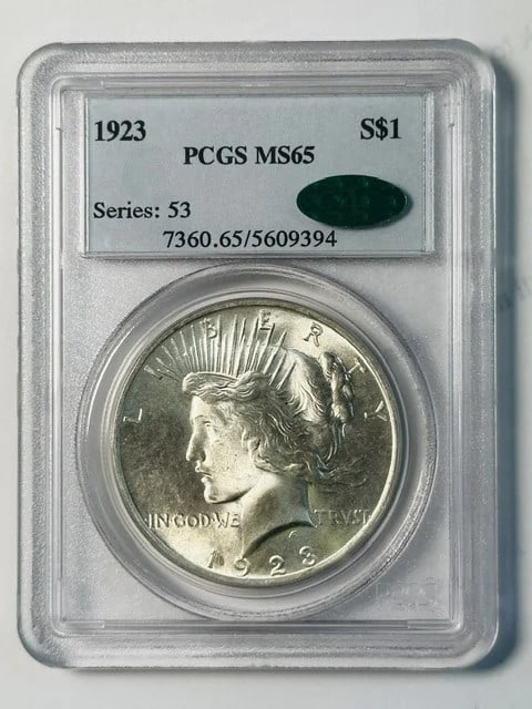 1923 Philadelphia Peace Dollar PCGS MS65 CAC (1 of 2)