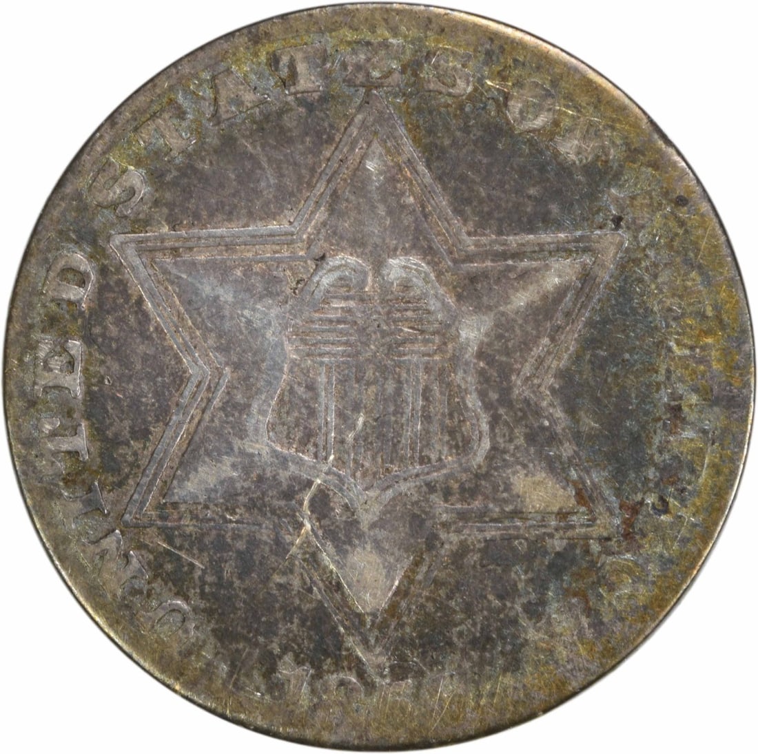 1858 Three Cent Silver Coin Uncertified Philadelphia Mint (1 of 2)