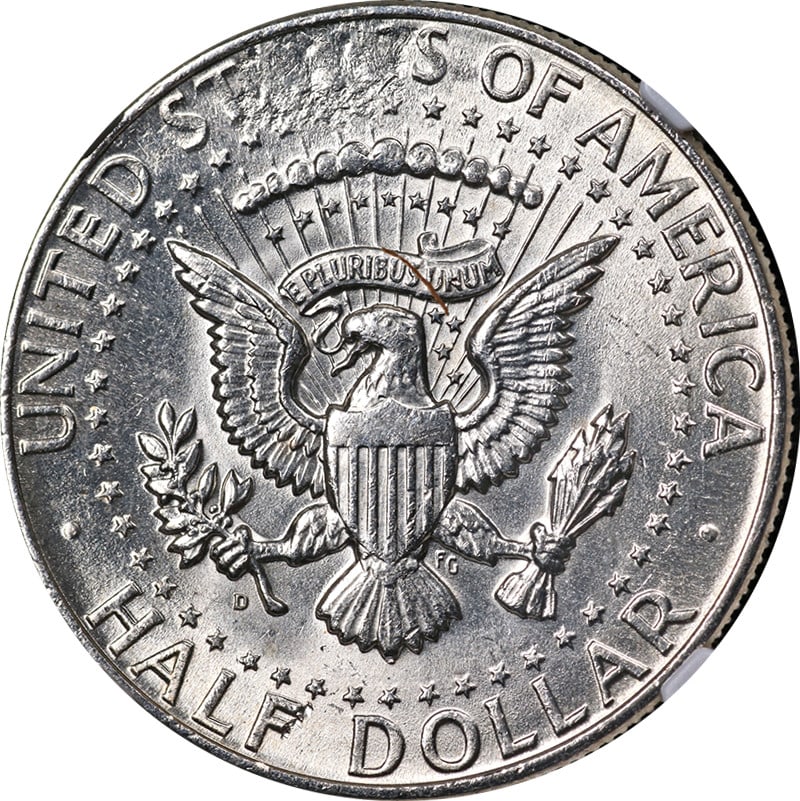 1964-D Kennedy Half Dollar Mint Error Reverse Struck Thru NGC Unc Details: 1964-D Kennedy Half Dollar Mint Error Reverse Struck Thru NGC Unc Details This 1964-D Kennedy Half Dollar is a remarkable collectible featuring a mint error known as a reverse struck-thru, occurring a