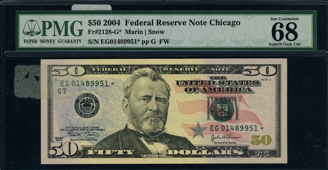 2004 Chicago $50 Federal Reserve Star Note CU68 EPQ (1 of 2)