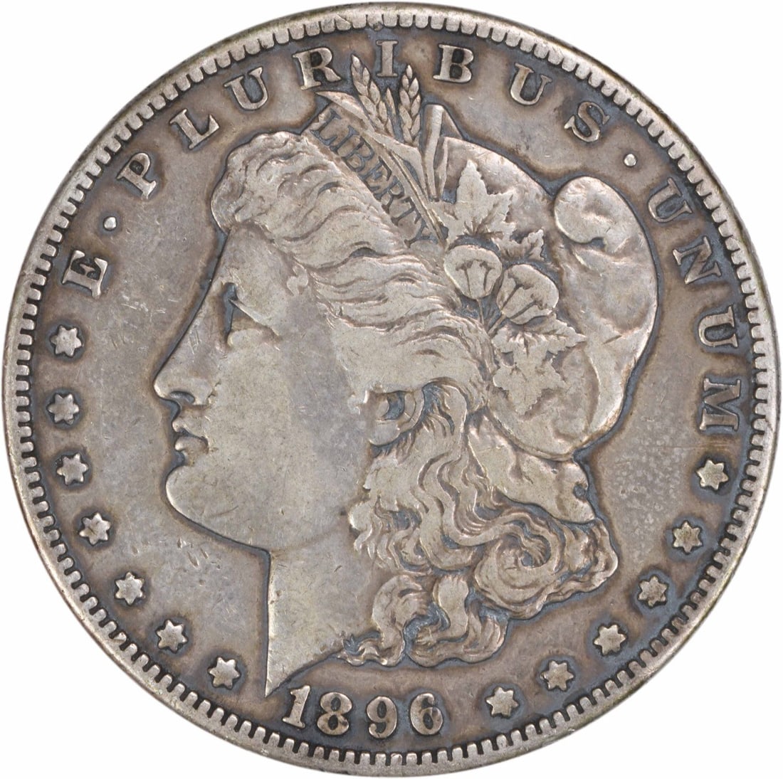 VF Grade 1896-O Morgan Dollar Uncertified US 90% Silver Coin: VF Grade 1896-O Morgan Dollar Uncertified US 90% Silver Coin This 1896-O Morgan Silver Dollar is a circulated coin from the United States, featuring a composition of 90% silver and 10% copper. Minted 