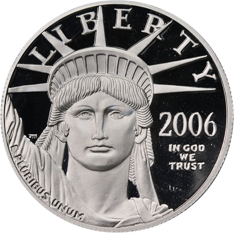 PCGS PR70 DCAM 2006-W $100 Platinum American Eagle Blue Label Coin: PCGS PR70 DCAM 2006-W $100 Platinum American Eagle Blue Label Coin This 2006-W Platinum American Eagle $100 coin is certified by PCGS with a PR70 DCAM Blue Label, indicating a perfect grade. Struck fr