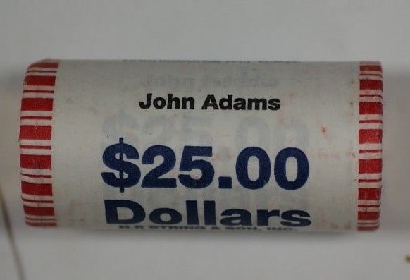 John Adams 2007-P Presidential Dollar roll 25 coins bank wrapped (1 of 2)
