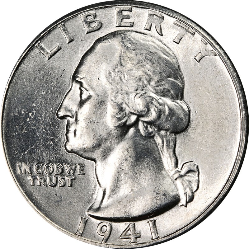 Denver Mint 1941 Silver Washington Quarter Coin United States Circulated (1 of 2)