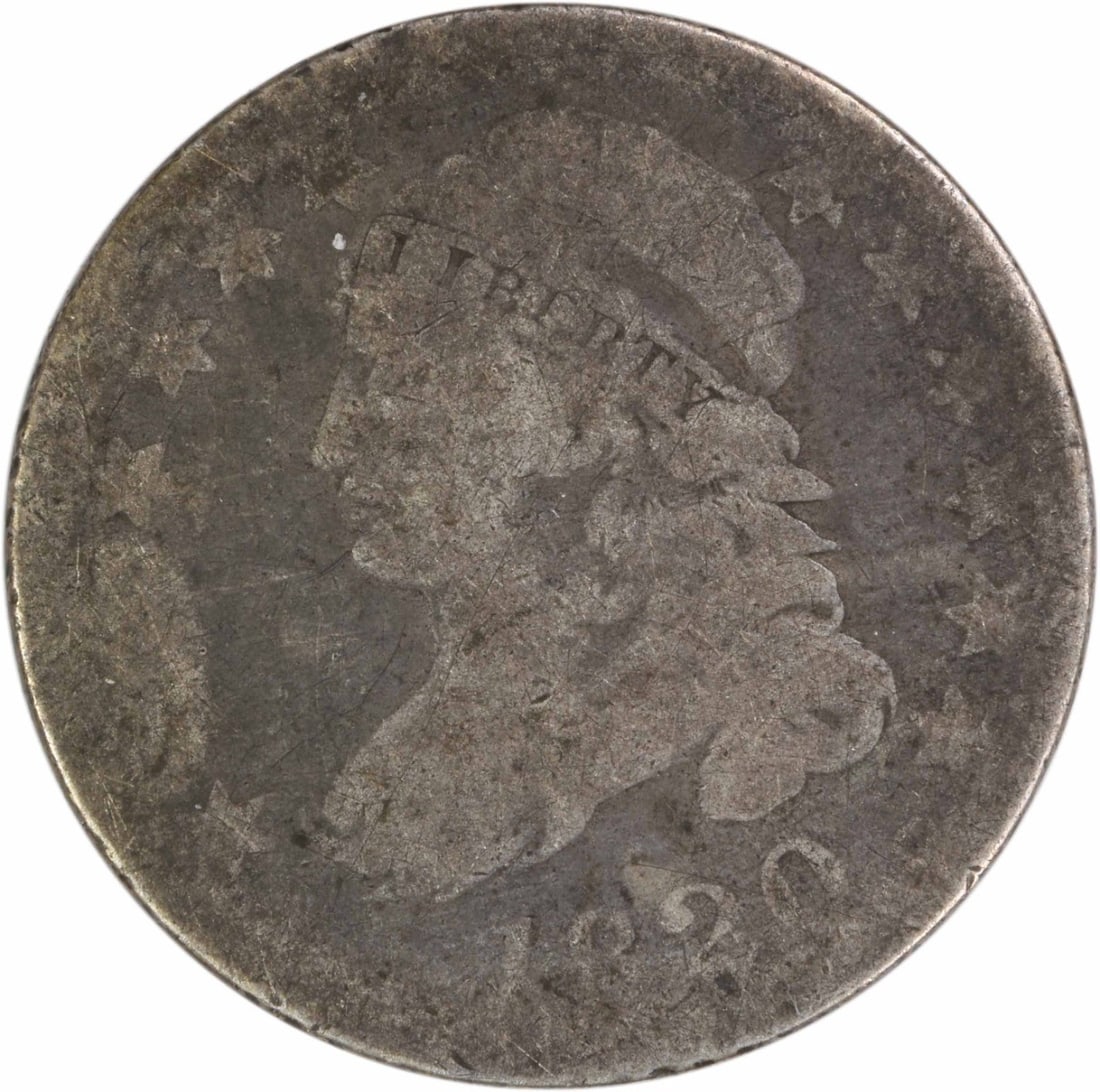 1820 Capped Bust Dime Small 0 Circulated Uncertified Silver Coin (1 of 2)