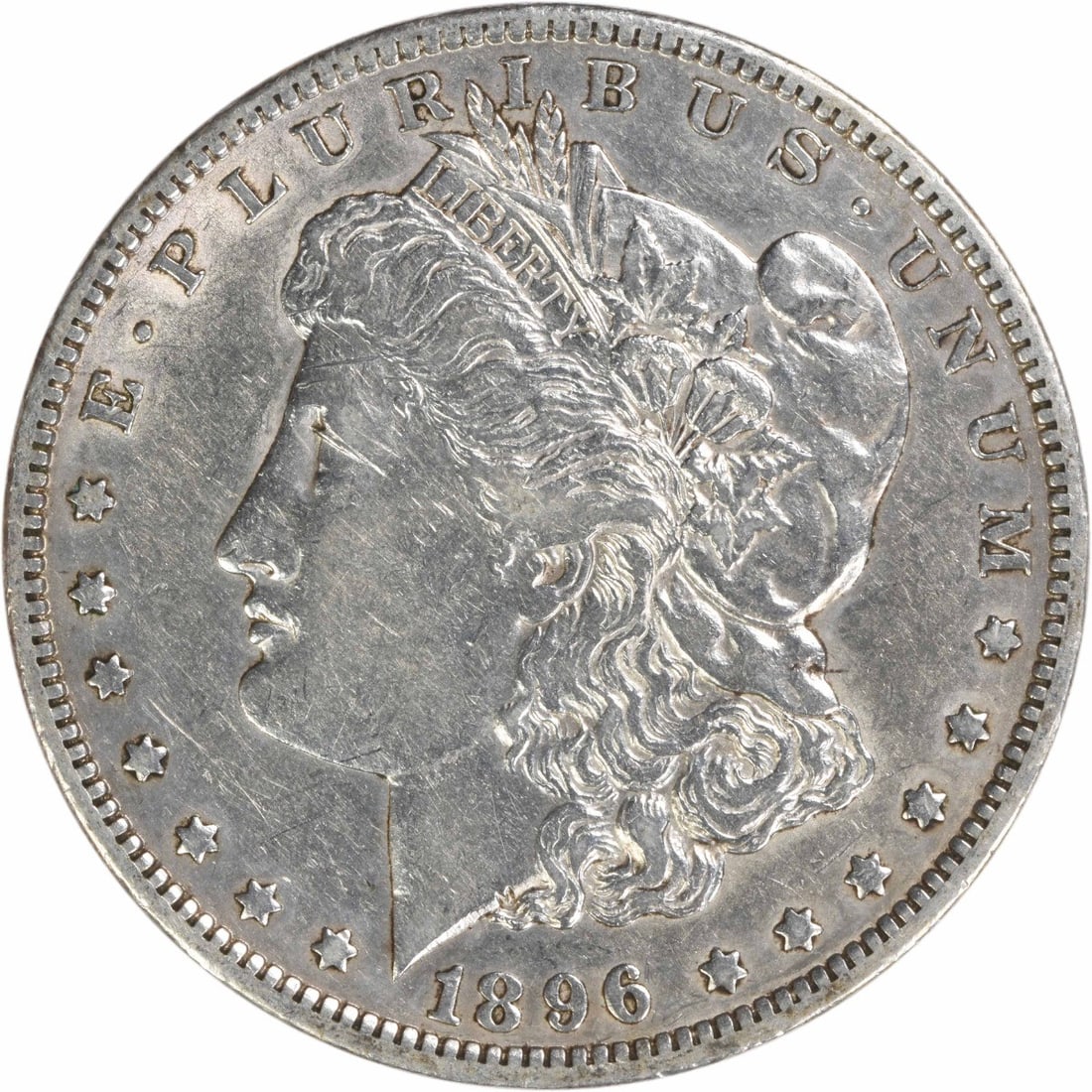 EF Grade 1896-O Morgan Dollar Uncertified 90 Percent Silver Coin: EF Grade 1896-O Morgan Dollar Uncertified 90 Percent Silver Coin This 1896-O Morgan Silver Dollar is an uncertified, circulated coin from the New Orleans Mint. Designed by George T. Morgan, it is comp