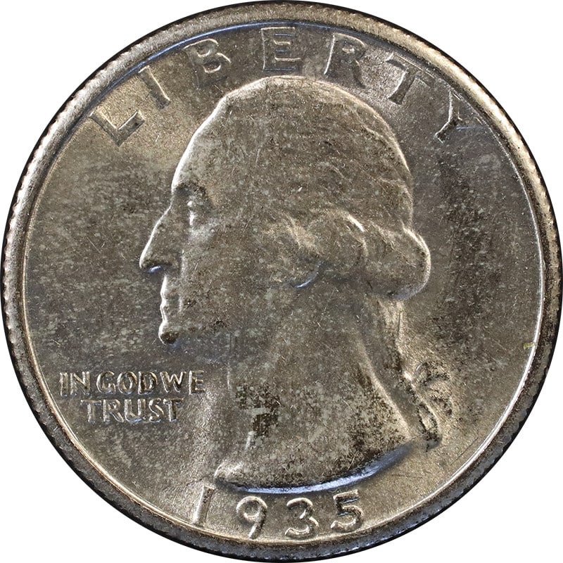 San Francisco Mint 1935 Silver Washington Quarter Coin (1 of 2)