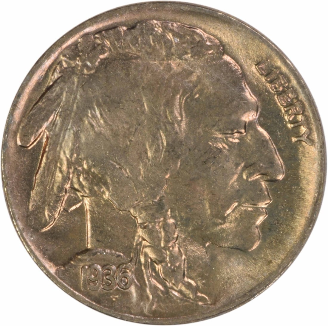 1936 Denver Mint Buffalo Nickel Choice Brilliant Uncirculated Uncertified (1 of 2)