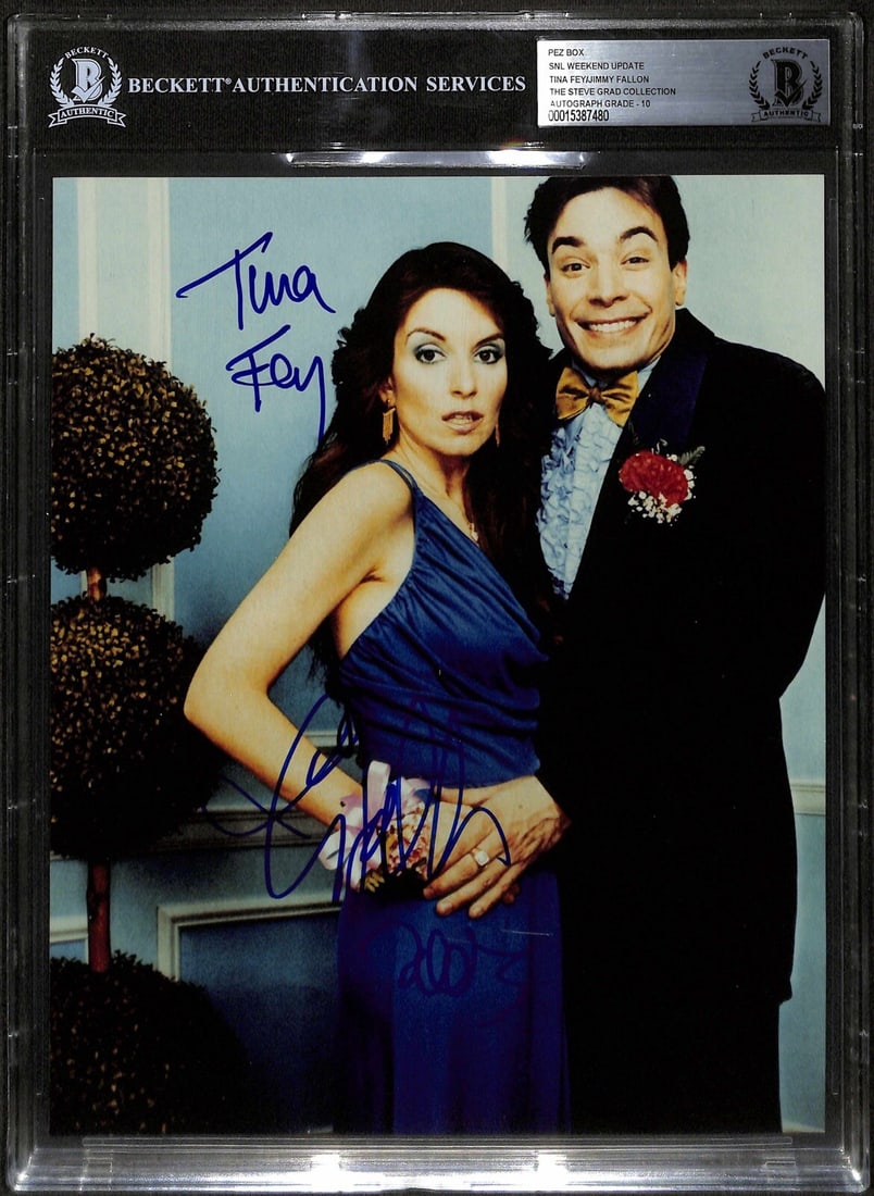 Beckett 10 Graded Tina Fey Jimmy Fallon Signed SNL 8x10 Photograph (1 of 1)
