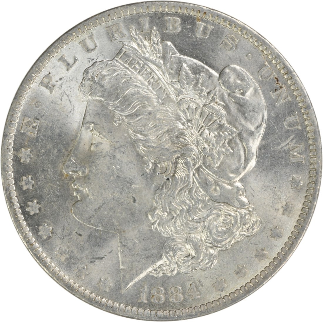 Uncirculated 1884 O Silver Dollar Morgan Choice BU Uncertified: Uncirculated 1884 O Silver Dollar Morgan Choice BU Uncertified This is an 1884-O Morgan Silver Dollar from the United States, featuring the 'O' mint mark. The coin is composed of silver and is in unci