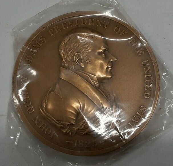 High Relief Bronze Indian Peace Medal John Quincy Adams by US Mint (1 of 2)