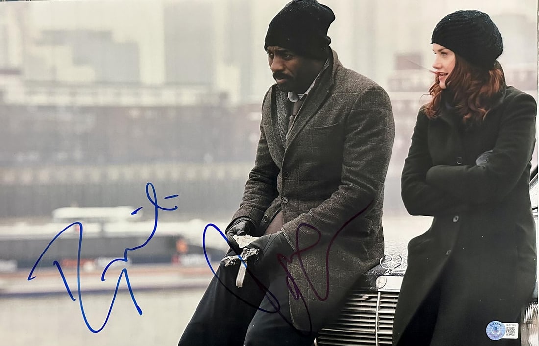 Beckett Authenticated Luther Cast Signed 12x18 Photo Idris Elba Ruth Wilson (1 of 1)