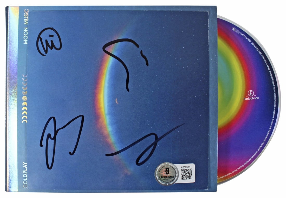 Coldplay Signed Moon Music CD Insert with Disk by Martin Berryman Champion Buckland BAS (1 of 5)