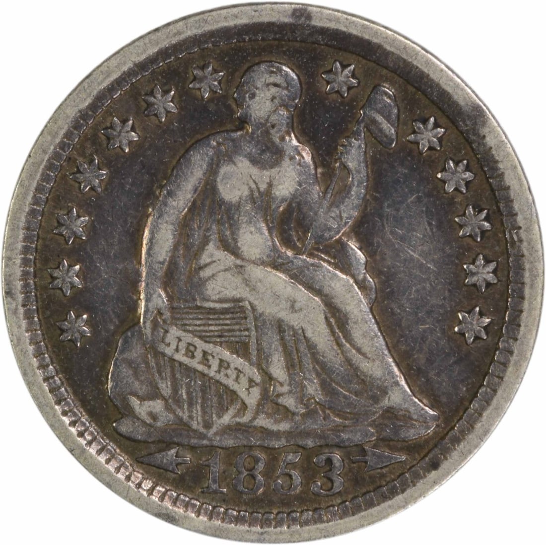 1853 Liberty Seated Half Dime 90% Silver Uncertified (1 of 2)
