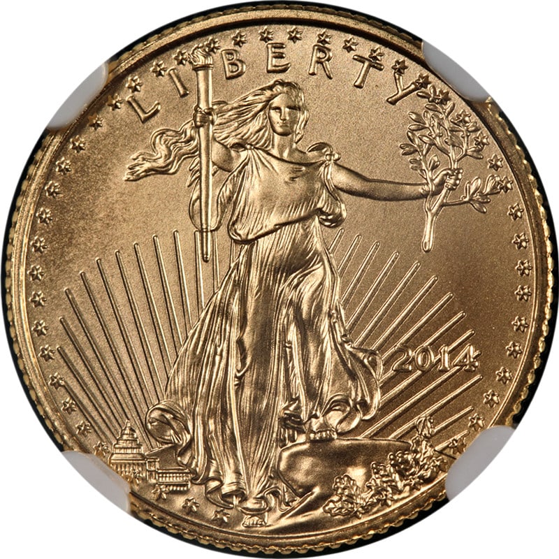 2014 NGC MS70 Bald Eagle Label $5 Gold American Eagle 1 10 oz (1 of 4)