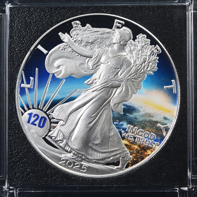 2025 Silver American Eagle $1 Earth by Night Edition Uncertified (1 of 3)