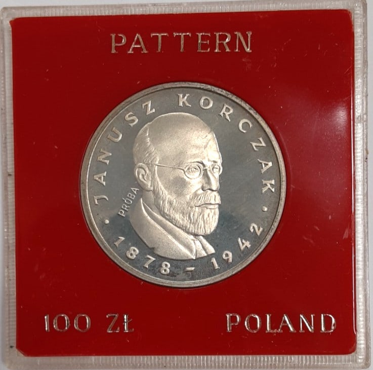 Poland 1978 100 Zlotych Silver Pattern Proof Janusz Korczak Coin in Holder (1 of 2)
