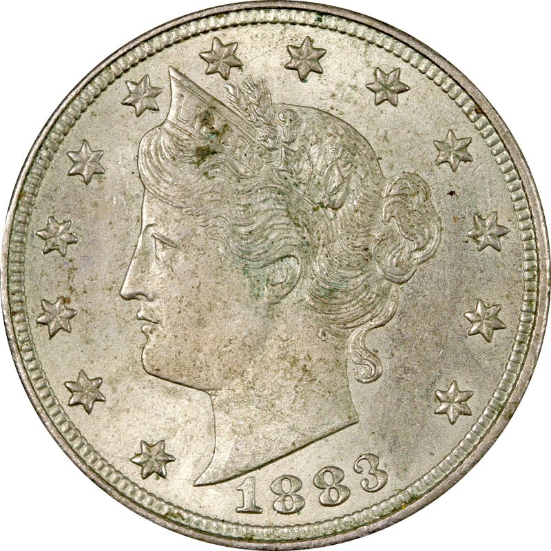 1883 Liberty V Nickel Circulated Nickel Coin: 1883 Liberty V Nickel Circulated Nickel Coin This 1883WC Liberty V Nickel is a classic piece of American numismatic history. Struck in 1883, this coin features the iconic Liberty design and is compose
