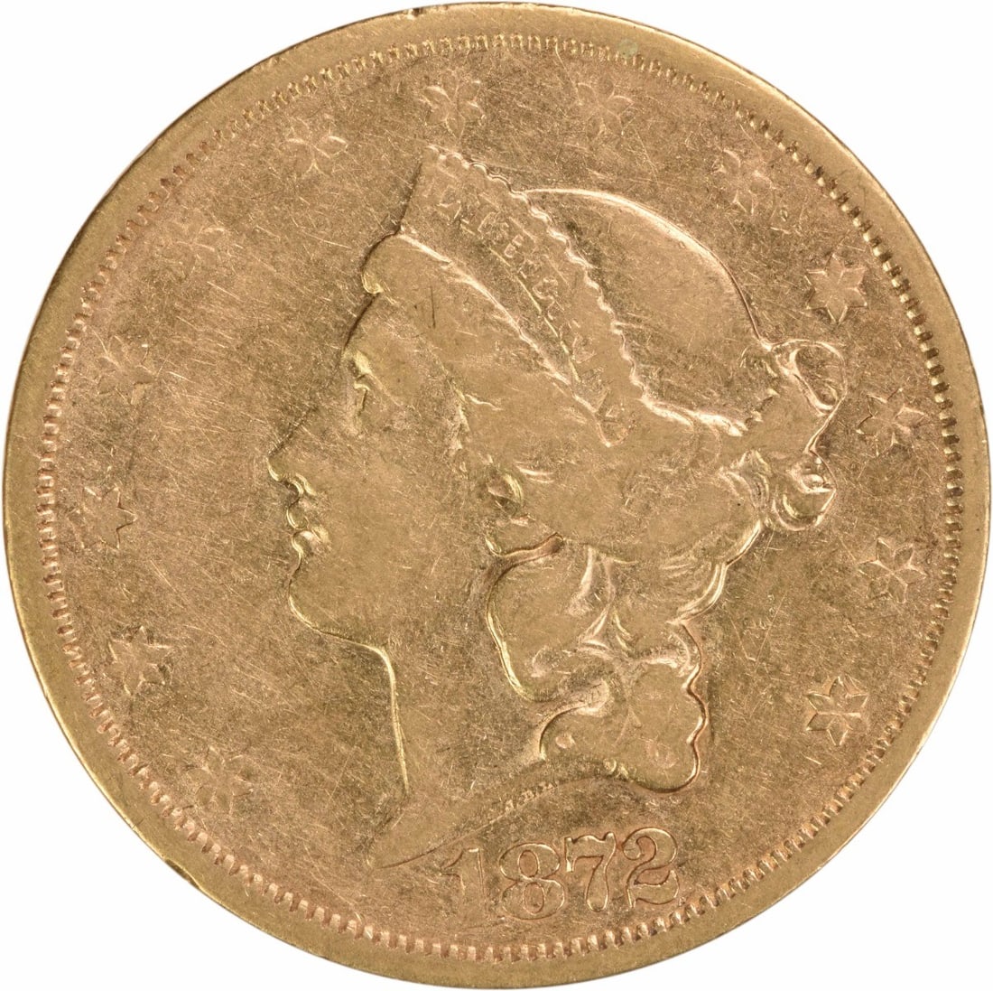 1872-S Liberty Head $20 Gold Coin VF Uncertified (1 of 2)
