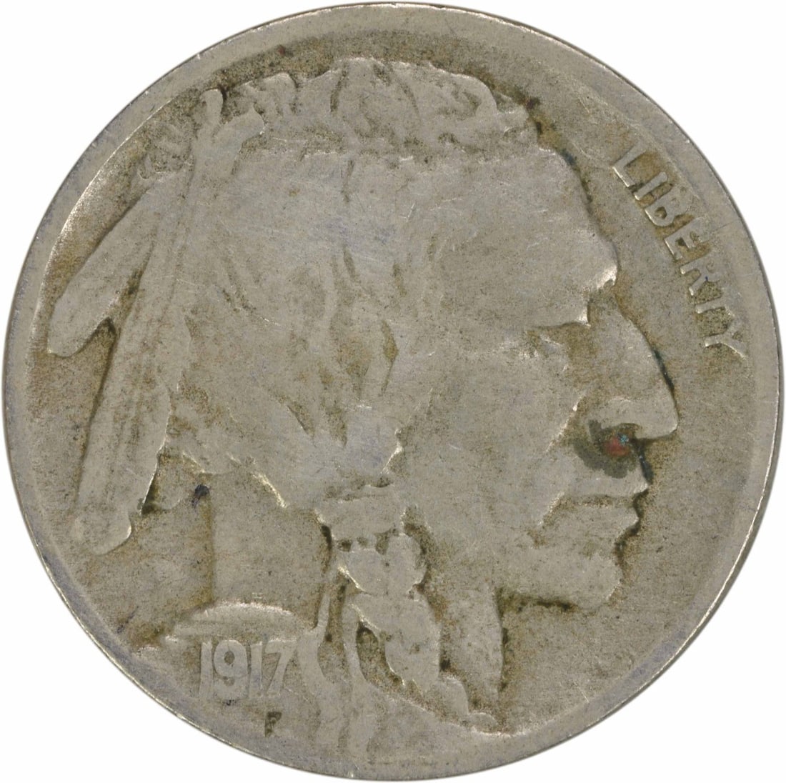 1917-D Buffalo Nickel 5C F Uncertified Coin by James Earle Fraser: 1917-D Buffalo Nickel 5C F Uncertified Coin by James Earle Fraser This 1917-D Buffalo Nickel is an authentic piece of United States currency, featuring a design by James Earle Fraser. The coin, which 