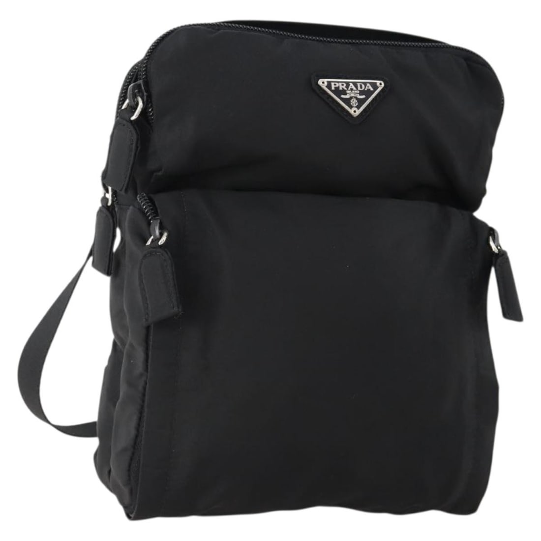 PRADA Black Nylon Backpack Silver Tone Made in Italy (1 of 18)