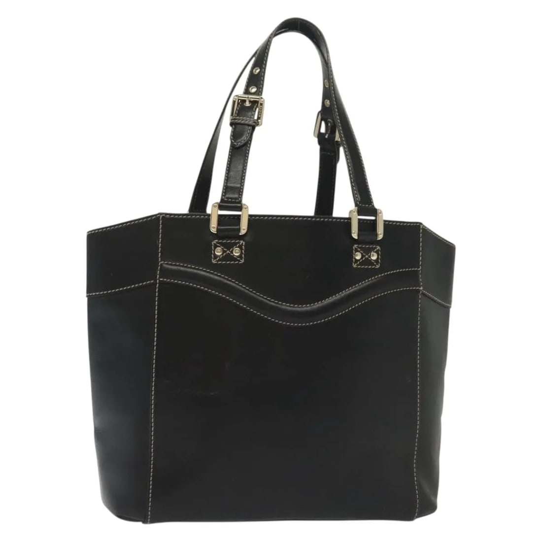 Gucci black leather tote bag for women: Gucci black leather tote bag for women This Gucci tote bag for women is crafted from black leather and features a structured design. It shows signs of use including slight rubbing, scratches on the ex