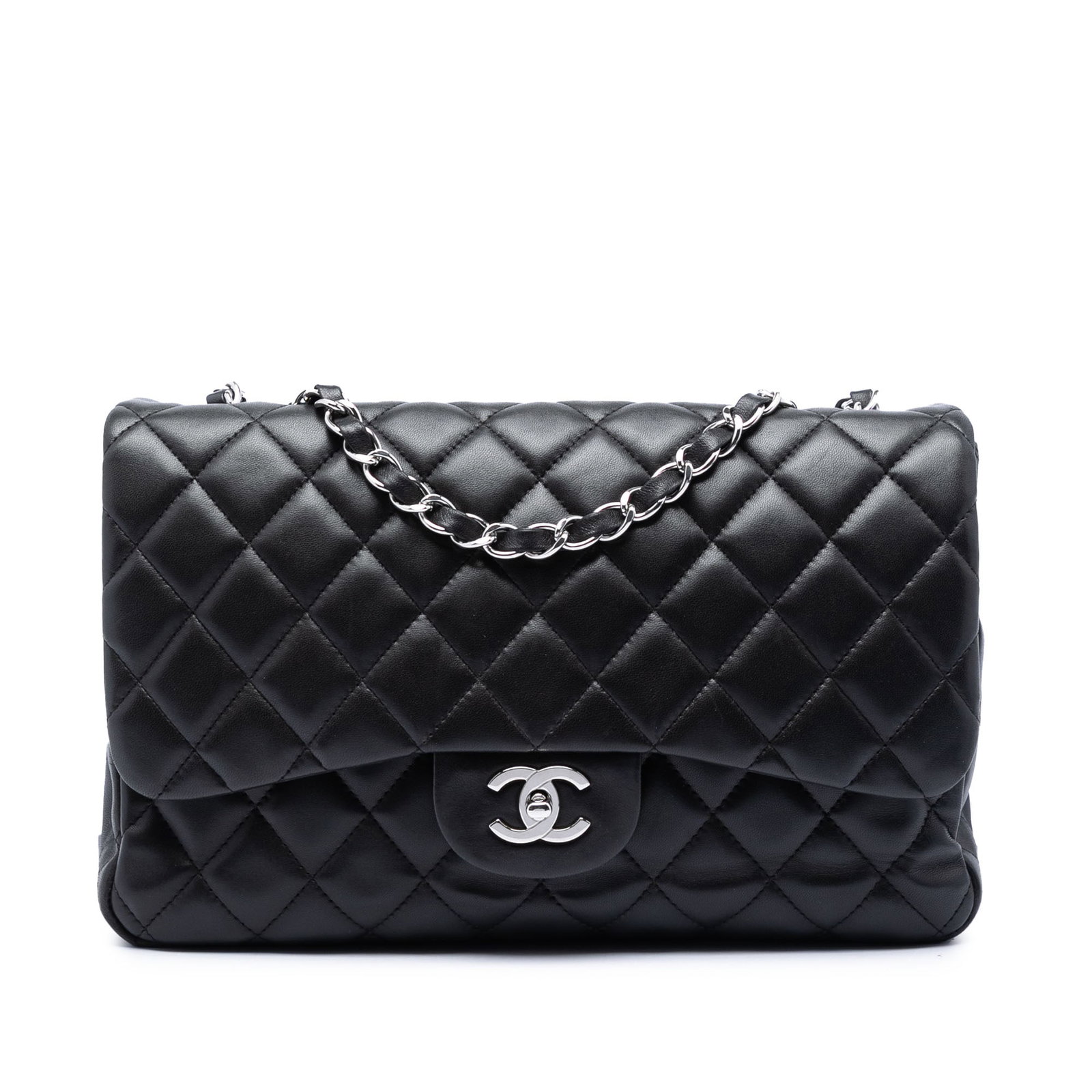 Chanel Jumbo Classic Single Flap Black Lambskin Shoulder Bag (1 of 6)
