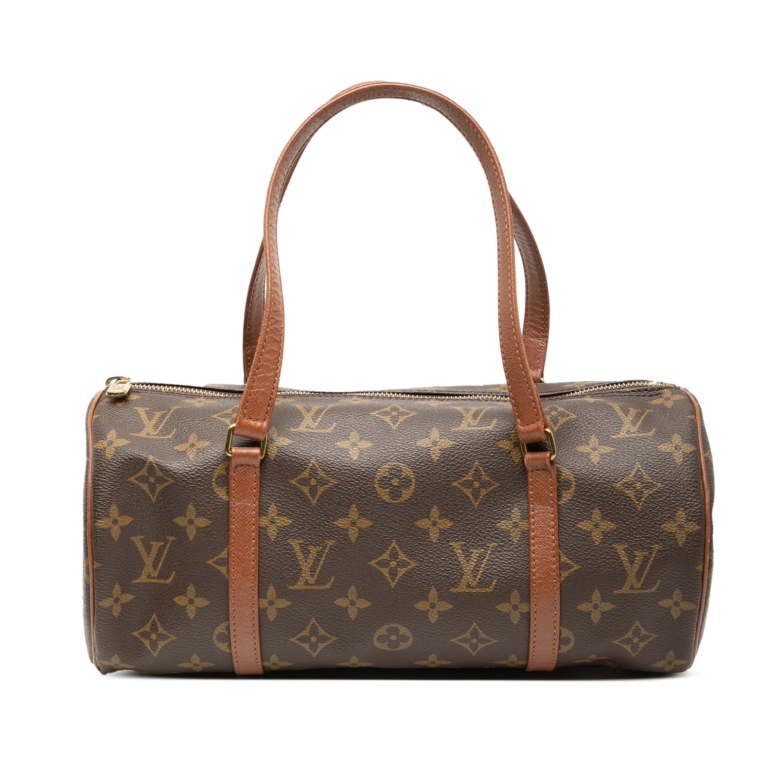 Louis Vuitton Papillon 30 Monogram Canvas Handbag: Louis Vuitton Papillon 30 Monogram Canvas Handbag Louis Vuitton Monogram Papillon 30 bag crafted with a monogram canvas body, leather trim, flat leather handles, and a top zip closure. Condition is ra