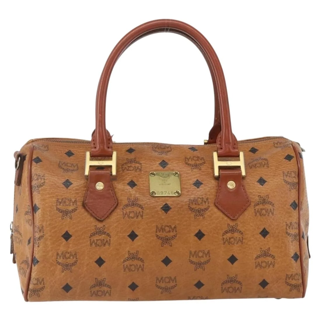 MCM Visetos Logogramme Brown Canvas and Leather Women's Handbag 30cm (1 of 18)