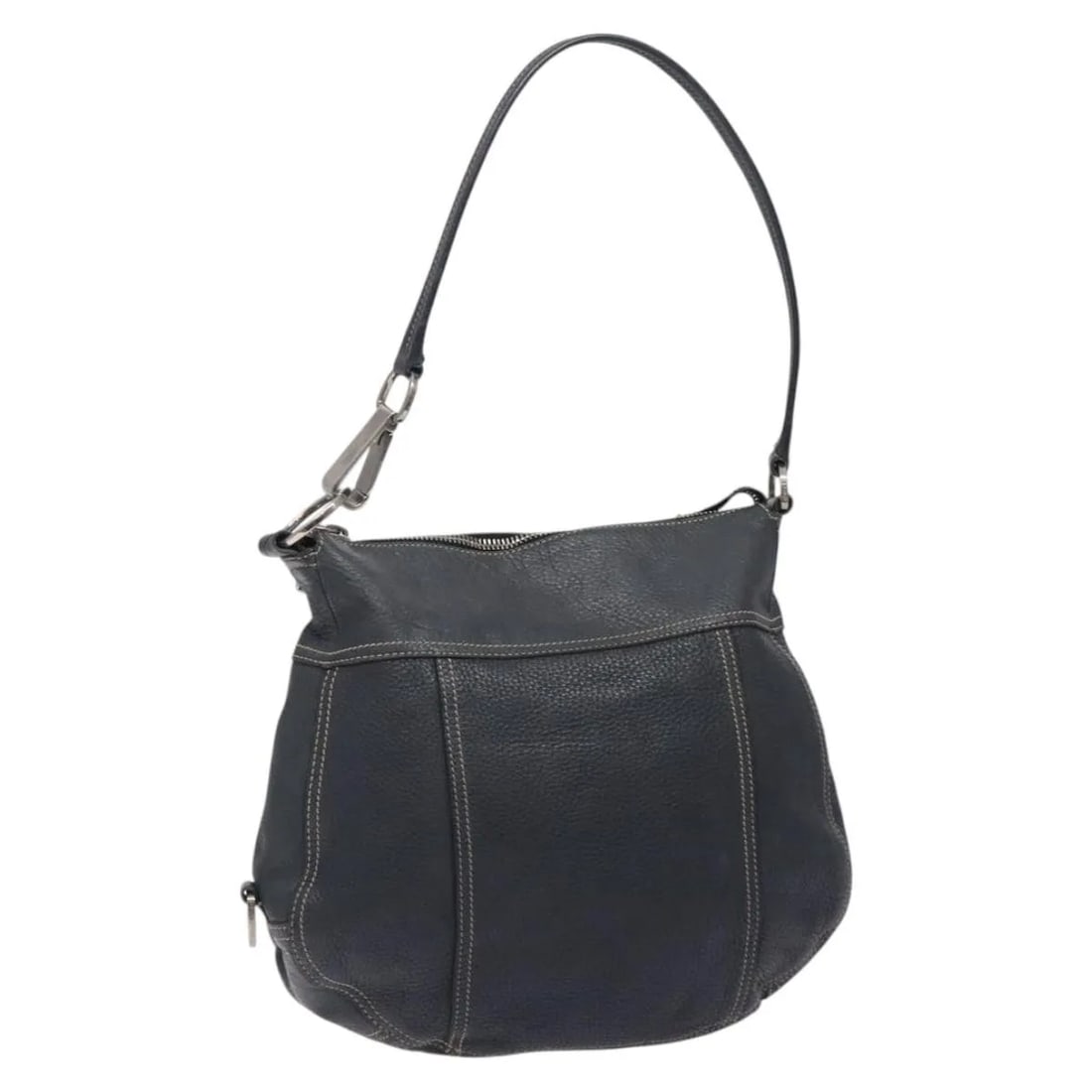 Prada Vintage Navy Leather Shoulder Bag Made in Italy: Prada Vintage Navy Leather Shoulder Bag Made in Italy This Prada vintage shoulder bag features navy leather construction and a classic silhouette designed for women. Made in Italy, it showcases signs 