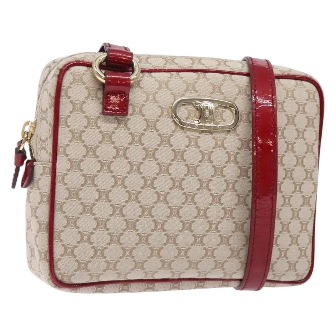 Celine Vintage Macadam Shoulder Bag Beige Canvas Italy: Celine Vintage Macadam Shoulder Bag Beige Canvas Italy This Celine Vintage Macadam Shoulder Bag for women features a beige canvas construction with a compact design ideal for daily use. It is pre-owne