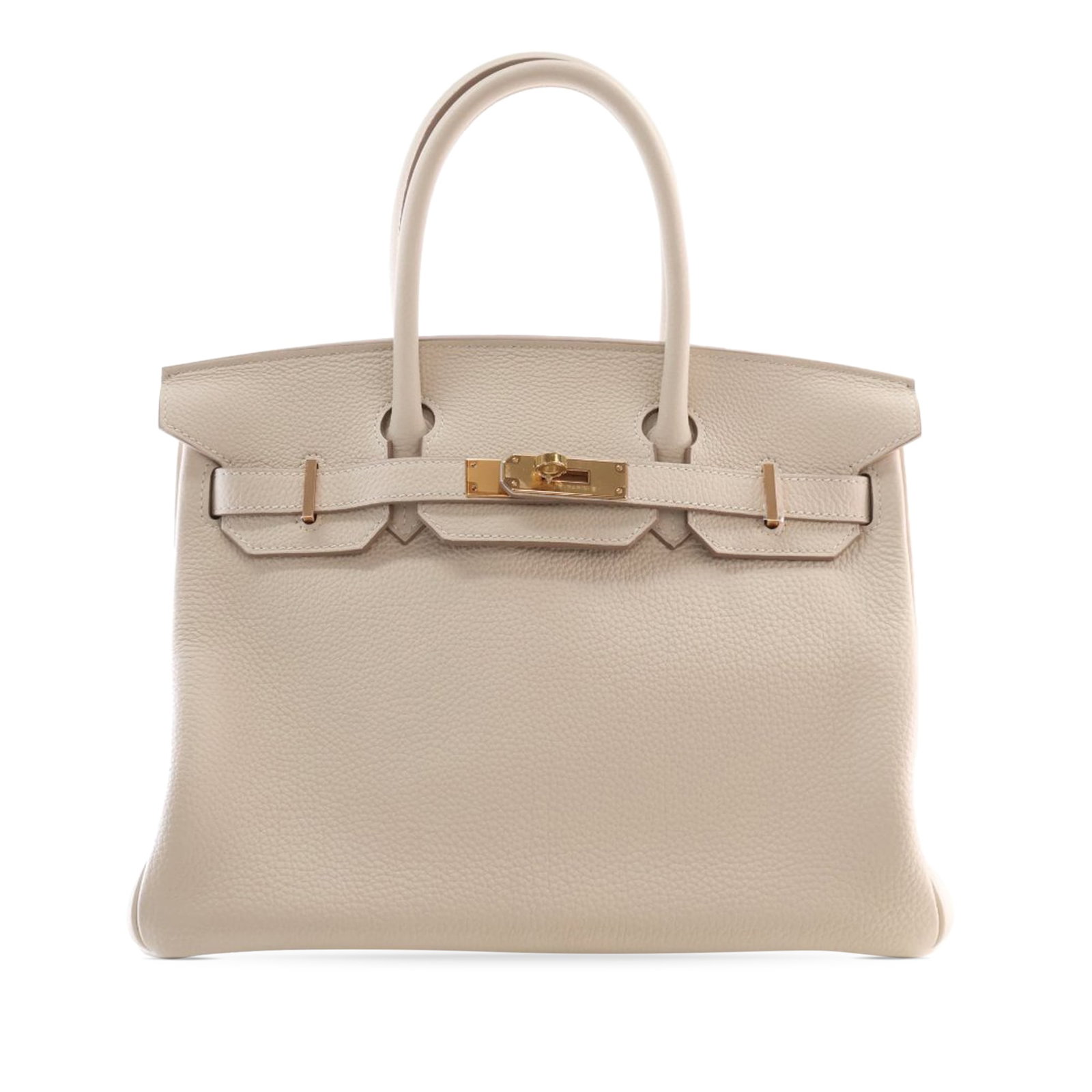 Hermes Birkin Retourne 30 Togo Leather Handbag Craie: Hermes Birkin Retourne 30 Togo Leather Handbag Craie Hermes Birkin Retourne 30 crafted in Craie Togo leather with rolled leather handles, a front flap with turn-lock closure, gold-tone hardware, and i