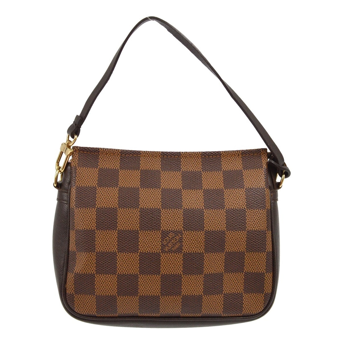 Louis Vuitton Trousse Makeup Mini Top Handle Bag Damier Brown N51982: Louis Vuitton Trousse Makeup Mini Top Handle Bag Damier Brown N51982 Louis Vuitton Trousse Makeup handbag in Damier canvas and leather with a brown Ebene check pattern. This mini top-handle bag featur