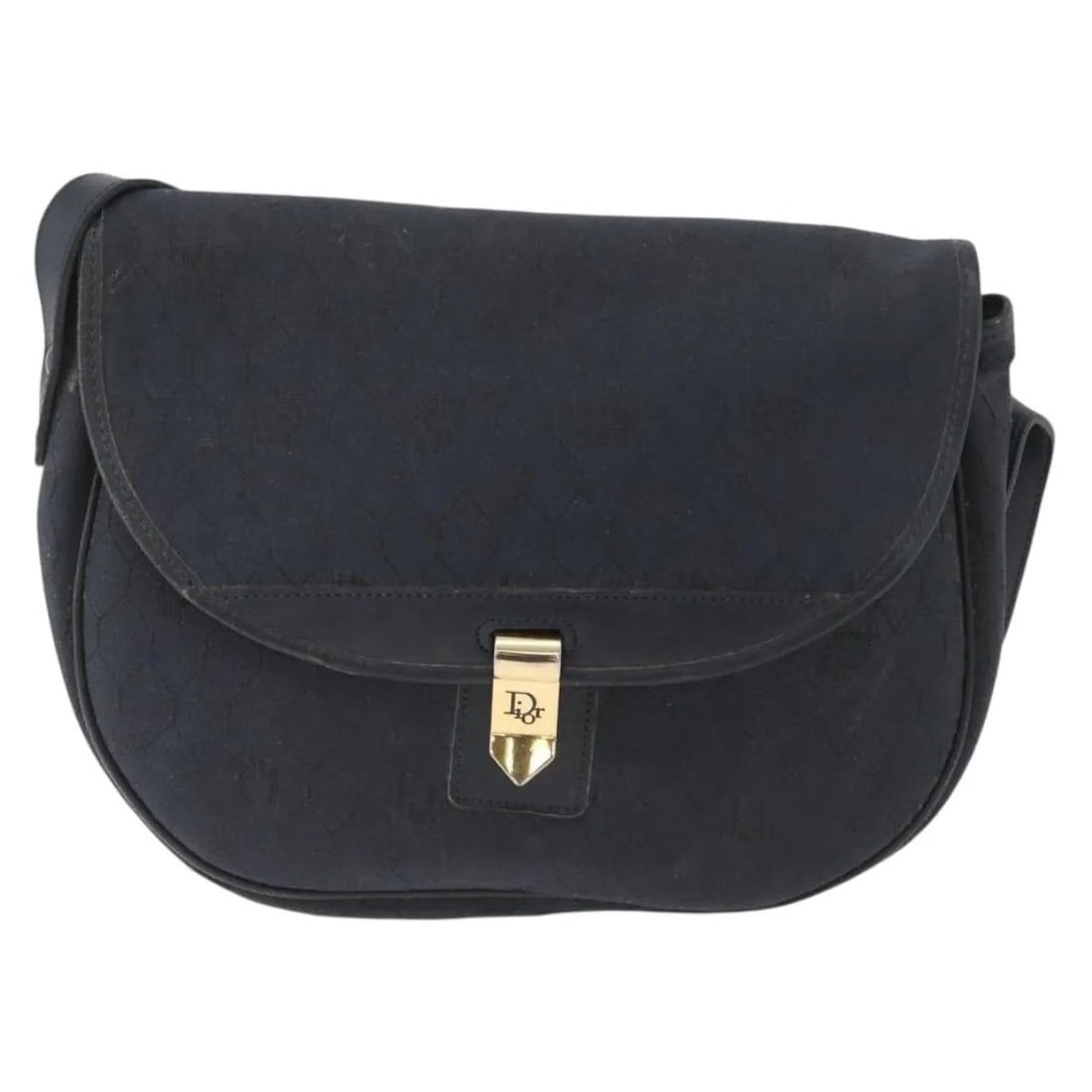 Christian Dior Vintage Honeycomb Flap Crossbody Bag Canvas Leather: Christian Dior Vintage Honeycomb Flap Crossbody Bag Canvas Leather This Christian Dior vintage Honeycomb Flap crossbody bag is crafted from black canvas with leather accents. Designed for women, it fe
